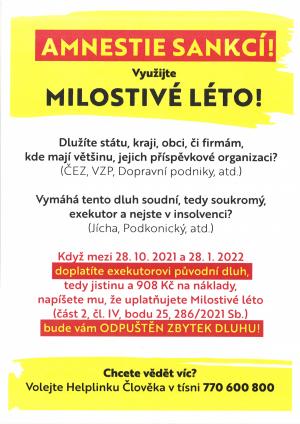 Mimořádná amnestie sankcí v rámci exekučních řízení